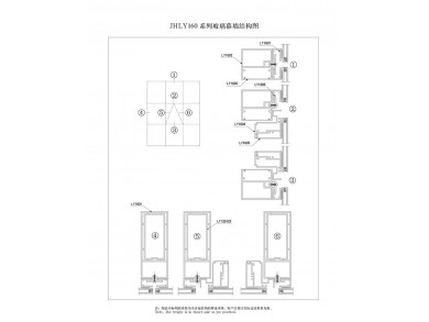 160 系列玻璃幕墙结构图